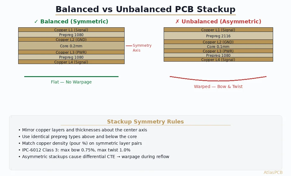 PCB Stackup Symmetry
